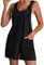 Pantalocini Intera Corta Donna Salopette da Donna Ampia Estiva Tuta Corta Senza ManicheTuta Intera Jumpsuit con Tasche Solidi Casual a Gamba Larga Pagliaccetti (Nero, M)
