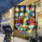 Merry Christmas - Bandiera da giardino con luci a energia solare, 30,5 x 45,7 cm, con tre nani da cortile, decorazione per giardino di Natale con illuminazione solare, 30,5 x 45,7 cm, double face (tre