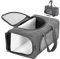 Petsfit Transporttasche Katze & Hundetasche Flugzeug | Flugtasche für Hunde & Transportbox Katze | Flugtaugliche Haustiertasche | Sicherer Transport in Auto, Flugzeug und Bahn, S/Grau