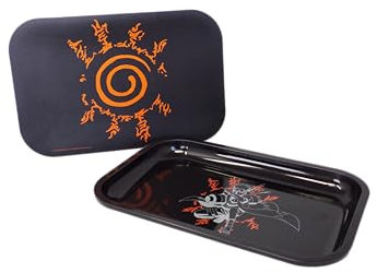 Homadict Plateau multiusage Naruto Seal avec Couvercle Magnétique - pour Rangement, Décoration, Service - 29 x 19 centimètre - Licence Officielle Naruto