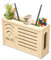 LUPATDY Armario de Router de Madera Maciza Montado en la Pared - Caja de Almacenamiento WiFi Oculta para TV Set Top Box y Cables (Blatt-Fächer)