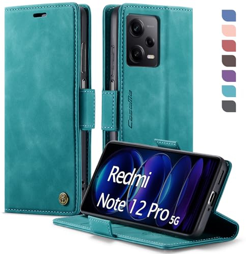 XYGLOW Handyhülle für Xiaomi Redmi Note 12 Pro 5G Hülle Klappbar Xiaomi Poco X5 Pro 5G Premium PU Lederhülle Klapphülle【RFID Schutz】Kartenfach Standfunktion Schutzhülle für Redmi Note 12 Pro 5G,Green
