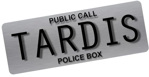 Metal Doctor Who Tardis Blechplakat, Schild, Film, Aluminium, Wandkunst, Türschild, Fernseher, Film, Zimmer, Männerhöhle, Polizei, öffentliche Rufbox, 200 x 75 mm, gebürstetes Silber