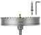 Mollom (184mm | 7-1/4) Scie cloche en carbure pour usage intensif avec 2 forets pilotes, coupe l'acier inoxydable, l'acier doux, le fer, le cuivre, le laiton et le plastique
