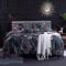 Michorinee Housse de Couette 220x240 Bleu Nuit - Parure de Lit Motif Fleurie Rose avec Fermeture Éclair - Linge de Lit Réversible 2 Personnes Adulte avec 2 Taies d'oreiller 65x65 cm