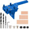 Rundago 41 Piezas Kit de Plantilla de Taco de Carpintería, Taladro Manual Para Madera de 6/8/10 mm, Kit de Guía de Taladro, Herramientas de Sierra, Herramientas de Sierra para Carpintería (Azul)