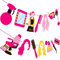 Barbershop Party-Banner, Friseur-Geburtstagsdekorationen, Mädchen, Friseure, Thema, Ausschnitt-Banner, Friseur-Make-up, Party-Dekorationen für Haarschnitt, Junggesellinnenabschied, Abschlussfeier