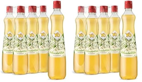 YO Sirup Holunderblüte (6 x 700 ml) – 1x Flasche ergibt bis zu 6 Liter Fertiggetränk – ohne Süßungsmittel, Farb- & Konservierungsstoffe, vegan (Packung mit 2)