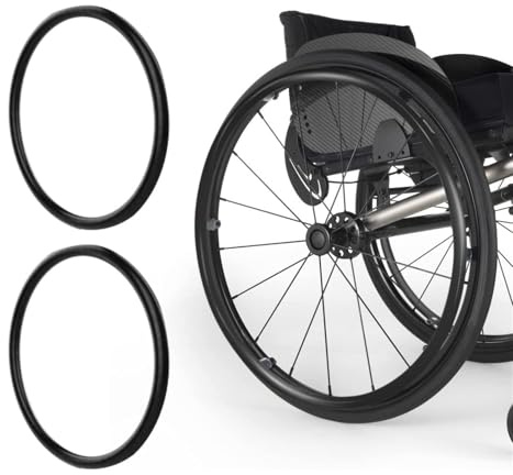UYSELA 1 Paar Felgenhüllen aus Silikon für Rollstuhl, rutschfest und verschleißfest für eine bessere Haftung und Traktion, 55,9 cm, Schwarz