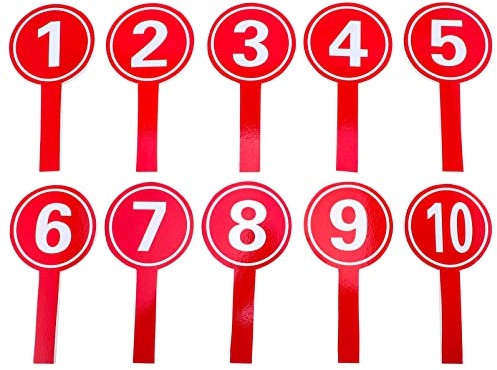 DIYEAH 10 Pièces Tenant Une Plaque D'immatriculation Grille Tableaux De Score Pratique Pagaie De Score Numérique Panneau D'affichage Notation Mini Tableau Affiche Sport Mousse Rouge