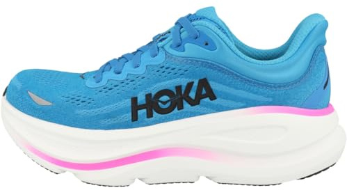 Hoka Women's Bondi 9 Running Shoe, Skyward Blue/Neon Fuchsia, 7 UK
