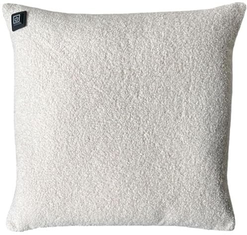 Warmpi® Infrarot Heizkissen mit Powerbank – Flexibel einsetzbar – Kabellos & mit Kabel verwendbar – Teddy Cremeweiß/Off-White Bouclé