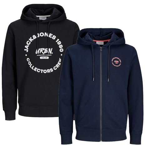 JACK & JONES Infinity Herren Hoodie Infinity Multipack 2er und 3er Pack Mehrstückpackung Kapuzenpullover (DE/NL/SE/PL, Alphanumerisch, M, Regular, Regular, Simon 2er Pack 3)
