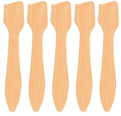 minkissy Set of 5 Face Mask Spatulas Mini Bamboo Applicators for Cosmetics Skincare