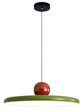 S-Cevada Lámpara Colgante Moderna 40cm LED Dimmable Lámpara Suspendida de Metal Vintage con Portalámparas de Color para Dormitorio Isla de Cocina Salón Pasillo Comedor (Rojo+Verde)