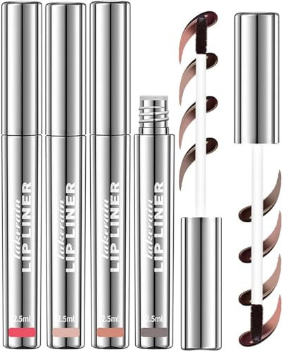 4PCS Peel Off Lip Liner Stain,Tattoo Lip Liner with Matte Finish,Matte Waterproof Long-Lasting Lip Tint,Long Lasting LipLiner Peel Off Plumps Up Lip Colour,Natural Lip Tint Stain Set (4PCAS, One Size)
