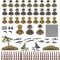 Sensogle Ensemble d'armes soldats, figurines militaires Ww2, mini figurines de soldats, jeu de jouets, tireur d'élite, comprend mortier, mitrailleuse, plaque de sol, sac de sable A