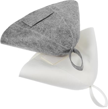 NIYANGLE 2pièces Bonnet de Sauna Feutre Lot pour Hommes Femmes Chapeau Sauna Accessoires Bain Douche Hammam Spa Chevelu Isolation Thermique