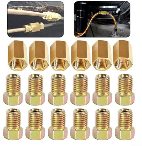Assortiment de 18 raccords de conduite de frein pour tuyau de 3/16 avec filetage 3/8 24