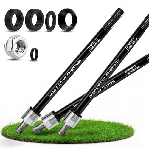 toothank Steckachse Fahrradanhänger Adapter M12-1.0, Verstellbar 160-178mm, 3 Gewindearten (1.0/1.5/1.75), Kompatibel mit Thule, Qeridoo, Croozer - Schnellmontage - Robust, Leicht