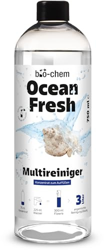 bio-chem Allzweckreiniger Konzentrat Ocean Fresh 750ml | Ergibt bis zu 3L Reinigungslösung | für Küche, Bad, Glas, Möbel & Böden