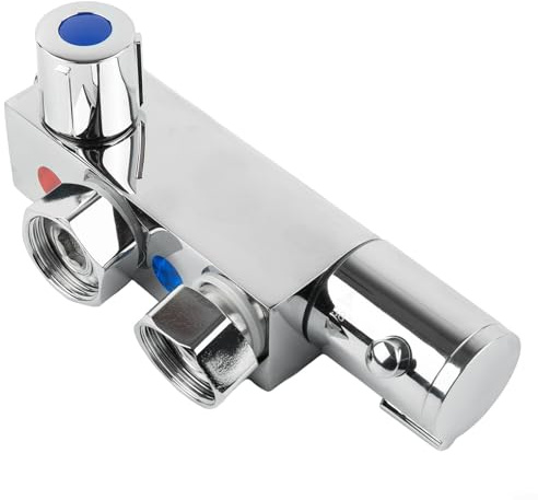 Thermostatic Shower Mixer Valve, for MINI Thermostatic Bar Mixer Shower Valve, 1/2 Top Outlet Static for Caravan, Vertical-Shower-Mixer, for-Caravan-or-Boat