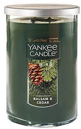 Yankee Candle Balsam & Cedar Scented candles, Premium-grade wax, Large 2-Wick Tumbler