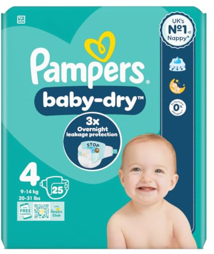 Pampers Baby-Dry Size 4, 9-14 kg, 25 Count