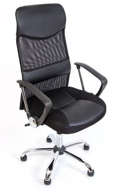 Mendler Bürostuhl Oslo, Drehstuhl Schreibtischstuhl, Kunstleder Textil schwarz