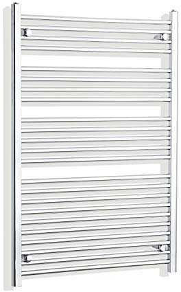 companyblue 700mm wide x 1200mm high Heated Towel Rail Straight Flat Chrome Bathroom Warmer Radiator Rack Central Heating