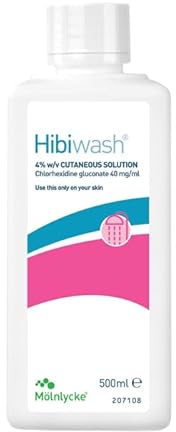 4 X HiBiSCRUB Antimicrobal Skin Cleanser 500ml x 2 Pack