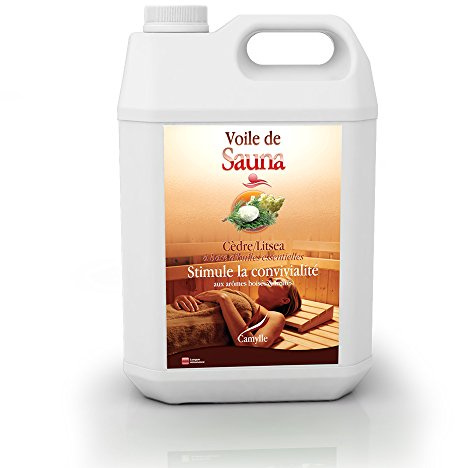 Camylle - Voile de Sauna Cèdre Litsea - Fragrances à base d’Huiles Essentielles 100% Pures et Naturelles pour Sauna - Stimule la convivialité aux arômes boisés et fruités - 5000ml