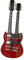 Led Zeppelin Miniature Guitar Replica - 25 cm Jimmy Page Double Neck Replica Model, Collectibles, Rock Music Gifts for Men - Solid Mahogany