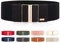 MIJIU Taillen Gürtel Damen Gürtel Elastischer Breiter Taillengürtel Verstellbaren Guertel Mit Legierung Schnalle/7.5CM /Schwarz