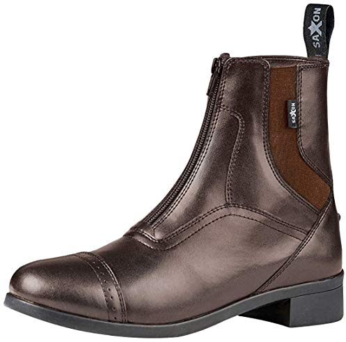 Saxon -Syntovia - Stivali da Equitazione con Cerniera - Unisex (45 EU) (Marrone)