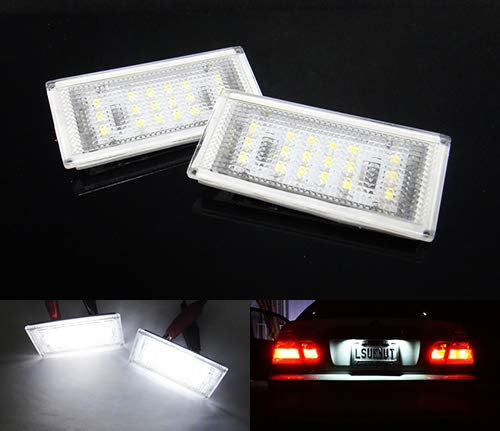 RZG 2x LED Licence Number Plate Light White Canbus For 2003-06 E46 3 Series LCI Coupe Convertible M3