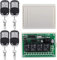 ASHATA Multifunktional Funkfernschalter,DC12V 433MHz 4-Wege Fernsteuerungsschalter Drahtloser Relaisschalter,Wireless Funk Fernbedienung Schalter Funkempfänger,Kontrolle Abstand bis zu