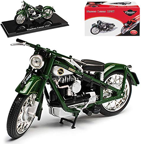 Atlas Nimbus Grün 1937 mit Sockel 1/24 Modell Motorrad