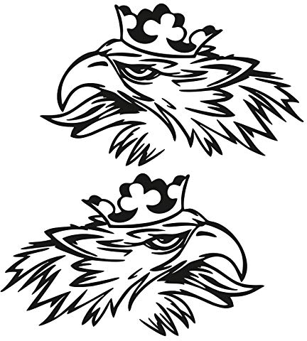 Greif Dekor Aufkleber Set (links und rechts) Aufkleber LKW Folie Rauten Scollops Zacken Ornamente (K075 Schwarz Glanz)