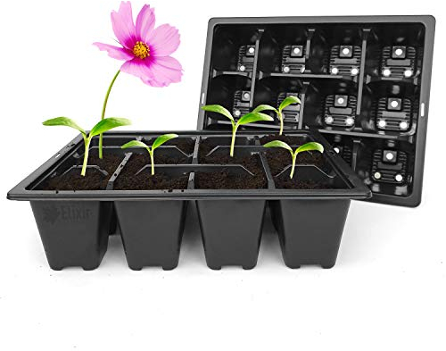 Elixir Gardens 12 Cell x 10 Reusable Seedling Germination Starter Bedding Plant Pack Tray Inserts for Half Size Seed Propagator Trays | Various qty available (from 2 to 400)