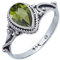 mantraroma Ring 925 Silber Damen Peridot Edelstein grün ausgefallen verspielt