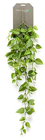 artplants.de Kunst Philodendron Hänger RUESCA auf Steckstab, 90cm - Kunst Philodendron/Künstliche Zimmerpflanze