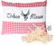 SHD Zirbenkissen Dekokissen mit Zirbenholz Alpen 100% Baumwollekariert, Decorative, natürlich duftend, Hirschprint Vichy Geschenk Frauen (Rot Kariert, 19 x 26 cm)