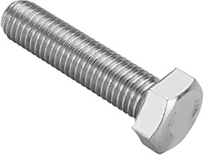 Juvielich M12 x 50 mm Sechskantschrauben, 304 Edelstahl, Sechskantschraube, 5 cm lang, Vollgewinde, Sechskantgewinde, Schrauben, Silberfarben, 1 Stück