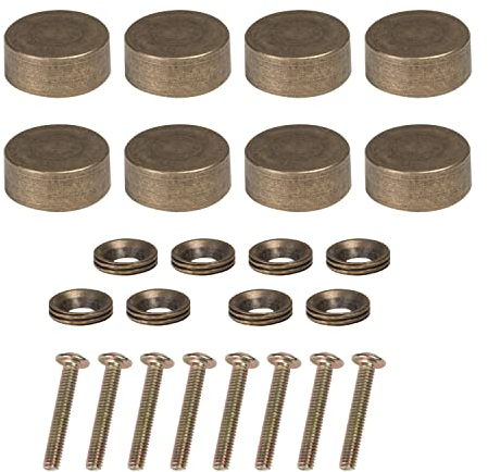 8PCS Mirror Screws Brass Mirror Screws Cap Cover Nails Fasteners Golden for Decorative Mirror, Sign/Advertising Hardware, Nails, Construction (12mm, Bronze)