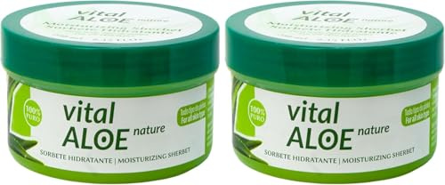 Sorbetto Idratante Aloe Vera 2x250 ml | Crema Gel Viso e Corpo con Aloe Vera Bio | Texture Leggera e Rinfrescante | Doposole e Post-Depilazione | Vegan, Senza Parabeni e Siliconi
