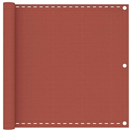 vidaXL Balkon Sichtschutz Bespannung Terrasse Windschutz Sonnenschutz Balkonbespannung Balkonverkleidung Balkonsichtschutz Terracotta-Rot 90x600cm HDPE