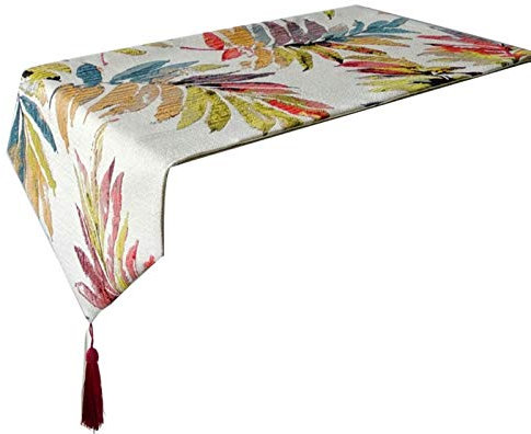 Homxi Tischläufer Winter,32x210CM,Blätter Moderne Tischläufer Leinen Baumwolle,Tischläufer Elegant Rot