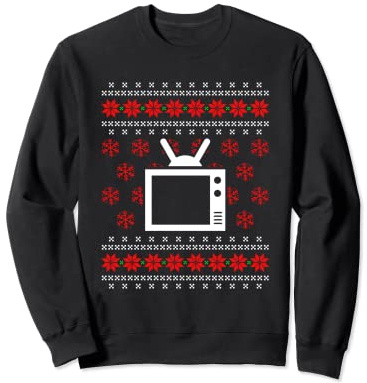 Ugly Christmas TV Television X-Mas Santa Claus New Year Sweatshirt