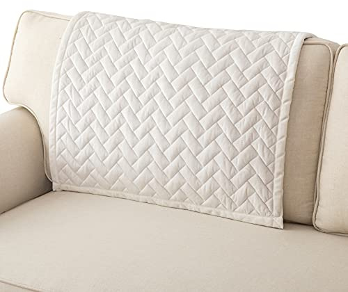 Eismodra Sofa Überzug,Sofabezug 3 Sitzer,Anti-Rutsch-Couch Überzug für L Form Sofaschoner Chaiselongue Ecksofa 2 Sitzer Schonbezüge Wohnzimmer Sessel Hunde Haustiere,Weiß,90x90cm(nur 1 Stück)